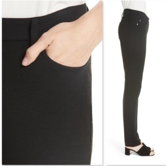 Eileen Fisher black stretchy ponte knit skinny pants 2 - Picture 3 of 9